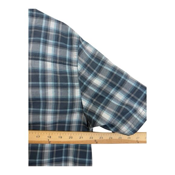 511 Tactical Shirt Mens Size Medium Blue Plaid Snap Button Short Sleeves 5.11 - Picture 4 of 7